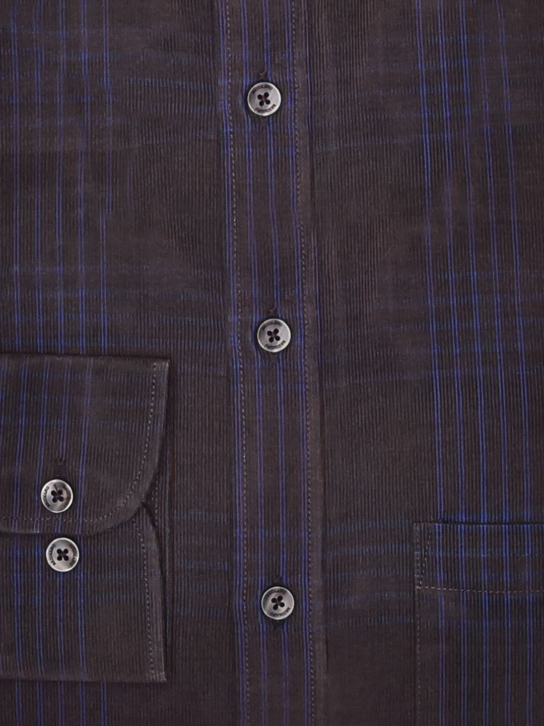 Brumano Ready To Wear Shirts Men 1 Piece Cotton Brown Corduroy Checkered Shirt Exclusive 0-32-023-2110 - Summer Collection