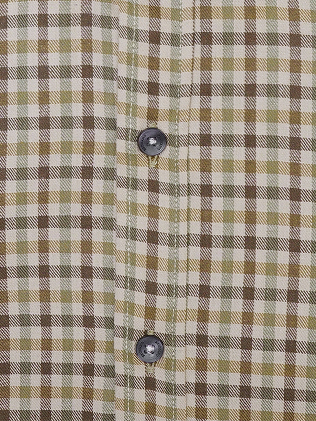 Brumano Ready To Wear Shirts Men 1 Piece Cotton Brown Flannel Gingham Checkered Shirt 0-31-025-4468 - Summer Collection