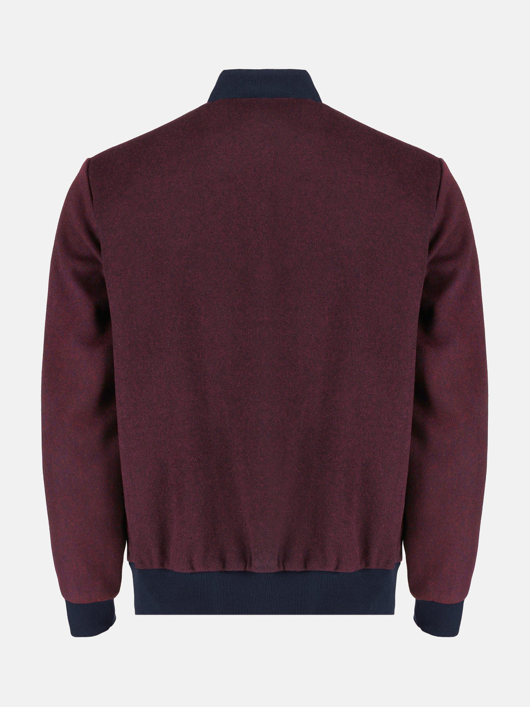 Brumano Mens RTW Solids Wool Jacket Burgundy Bomber Jacket Winter Collection