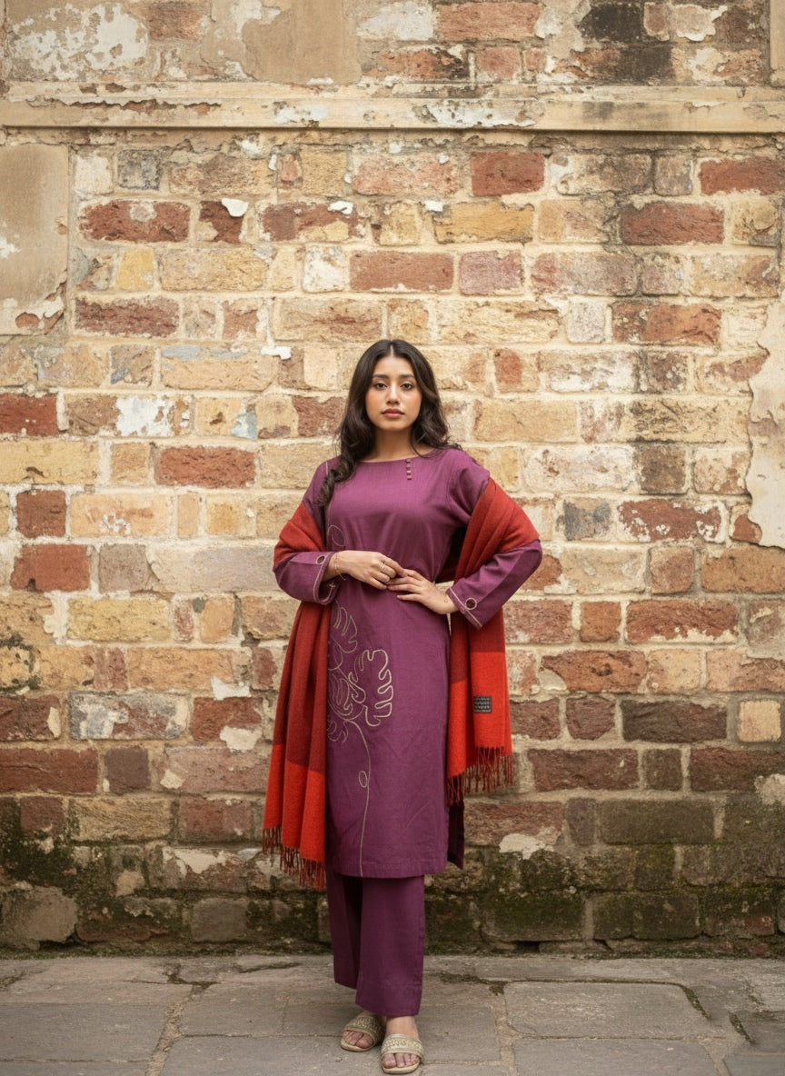Syah Women RTW Embroidered Khaddar 2 Piece Suit Laila - Casual Collection