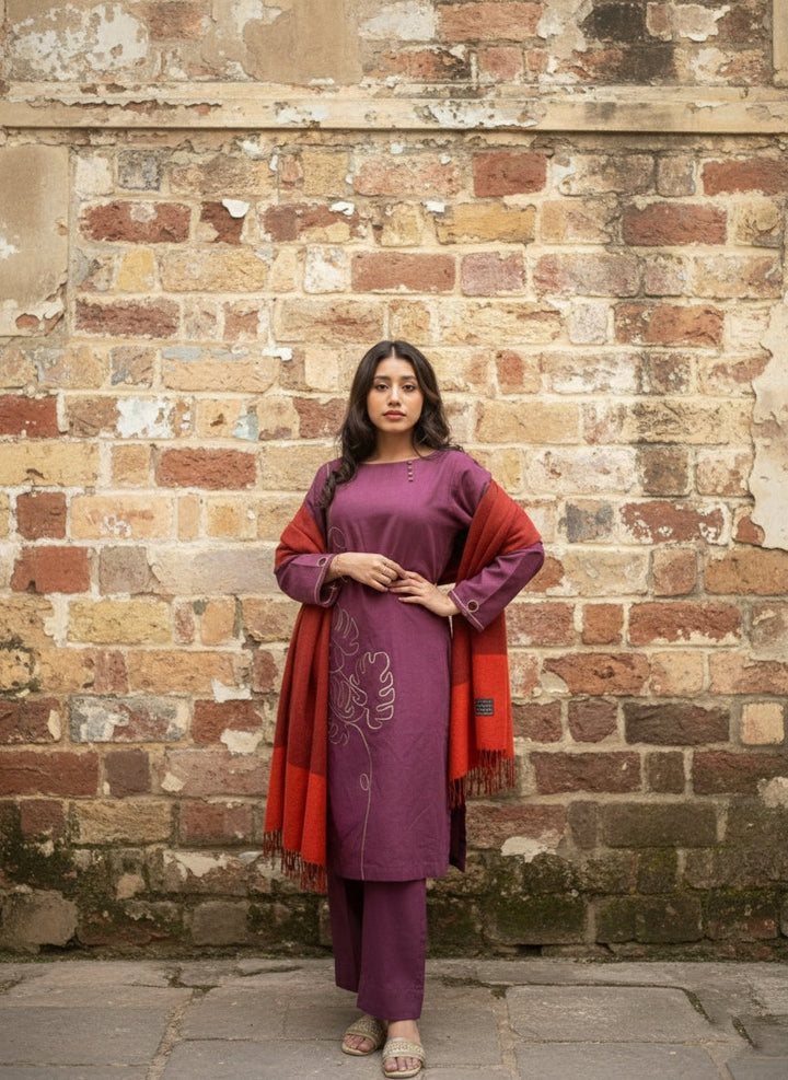 Syah Women RTW Embroidered Khaddar 2 Piece Suit Laila - Casual Collection