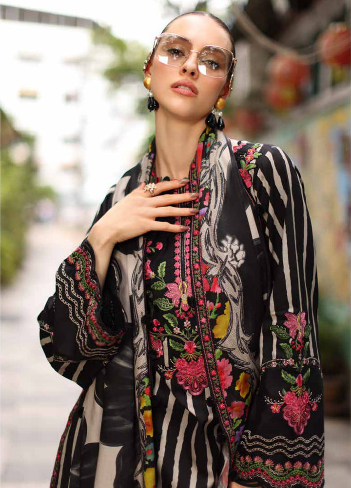 Combination by Charizma Unstitched Embroidered Linen 3 Piece Suit CHRUCL CCW7-11 - Casual Collection