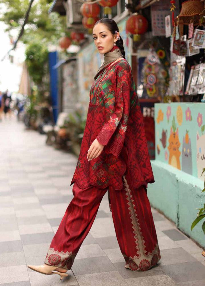 Combination by Charizma Unstitched Embroidered Linen 3 Piece Suit CHRUCL CCW7-12 - Casual Collection