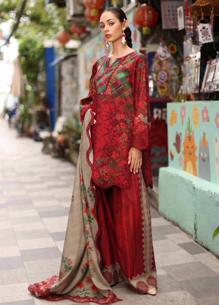 Combination by Charizma Unstitched Embroidered Linen 3 Piece Suit CHRUCL CCW7-12 - Casual Collection