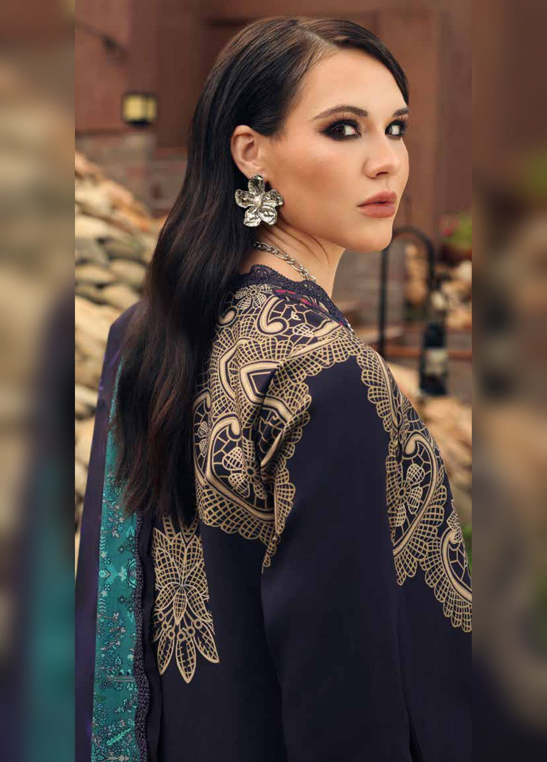 Combination by Charizma Unstitched Embroidered Linen 3 Piece Suit CHRUCL CCW7-13 - Casual Collection