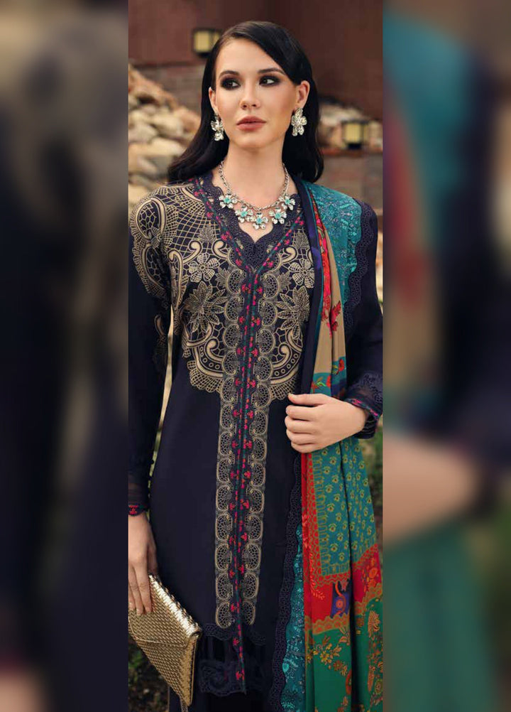 Combination by Charizma Unstitched Embroidered Linen 3 Piece Suit CHRUCL CCW7-13 - Casual Collection