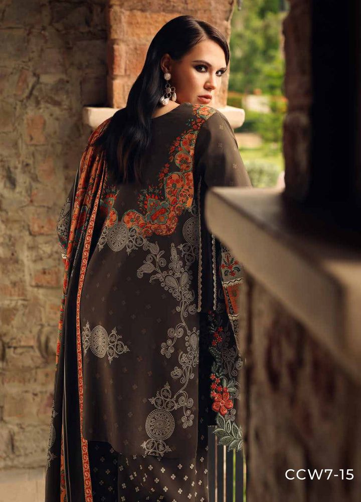 Combination by Charizma Unstitched Embroidered Linen 3 Piece Suit CHRUCL CCW7-15 - Casual Collection