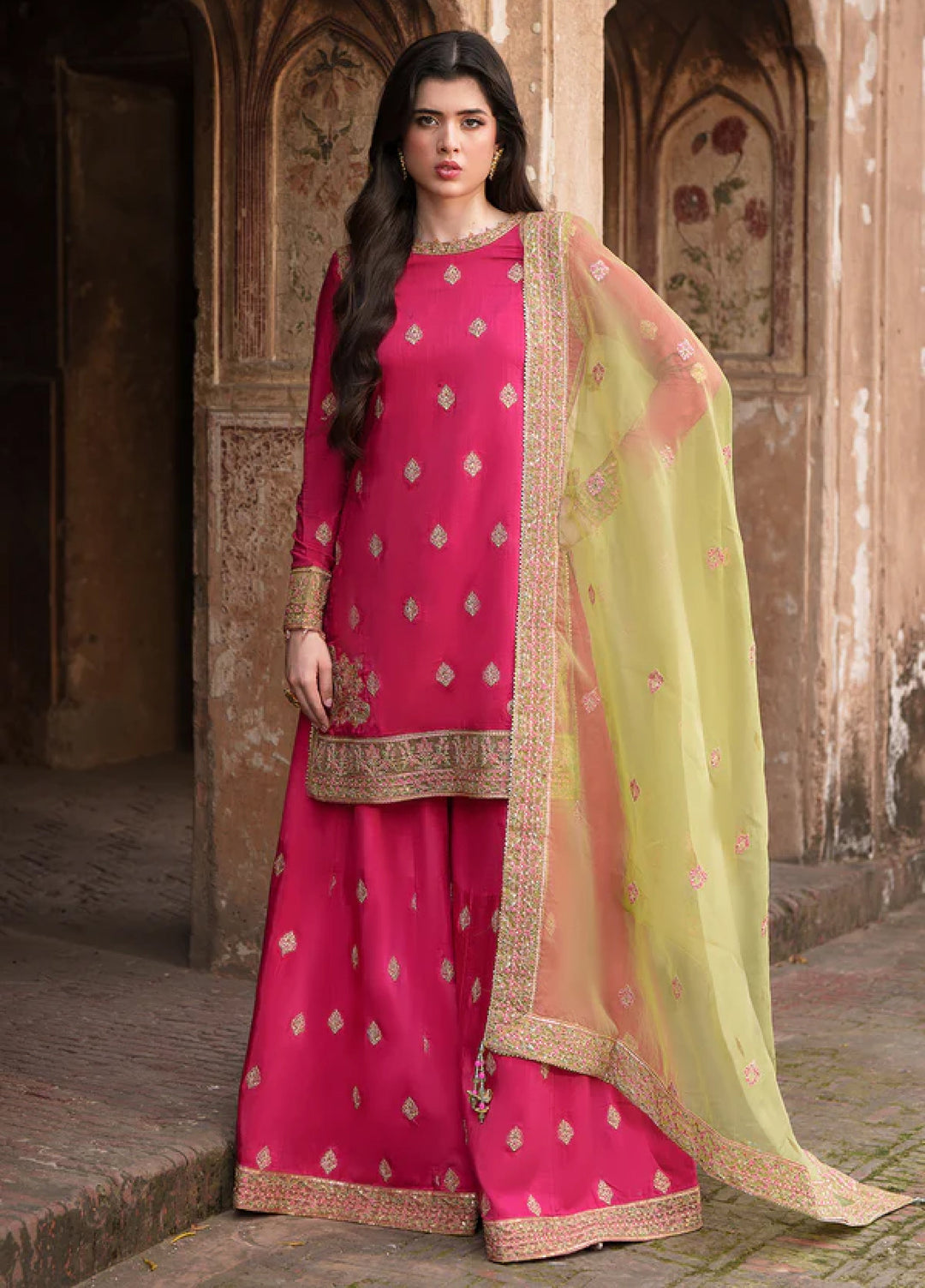 Zaria by Meeral Pret Embroidered Raw Silk 3 Piece Celeste - Festive Collection