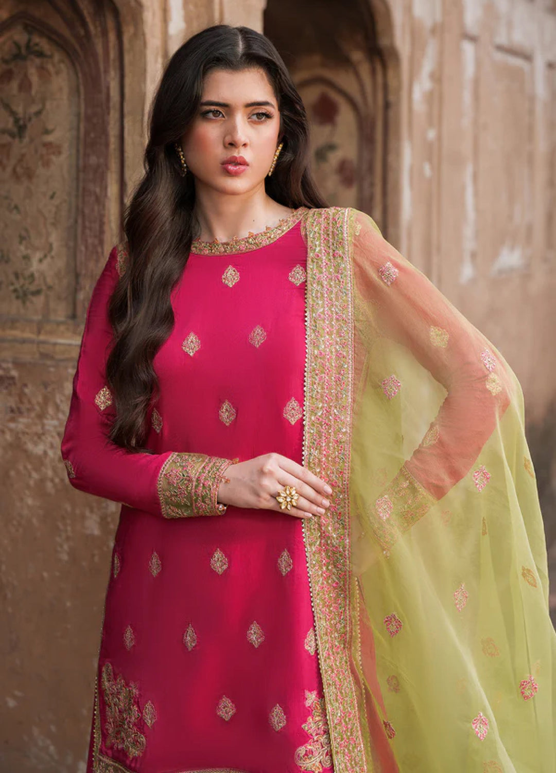 Zaria by Meeral Pret Embroidered Raw Silk 3 Piece Celeste - Festive Collection