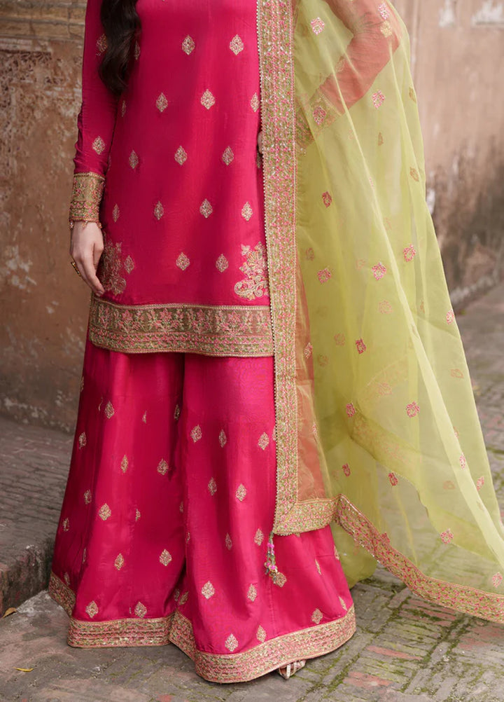 Zaria by Meeral Pret Embroidered Raw Silk 3 Piece Celeste - Festive Collection
