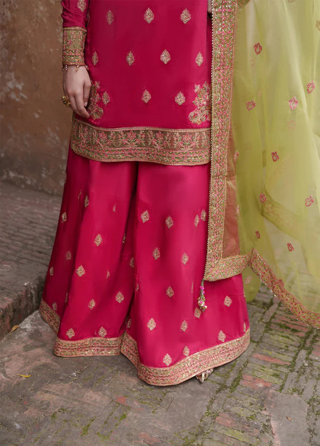 Zaria by Meeral Pret Embroidered Raw Silk 3 Piece Celeste - Festive Collection