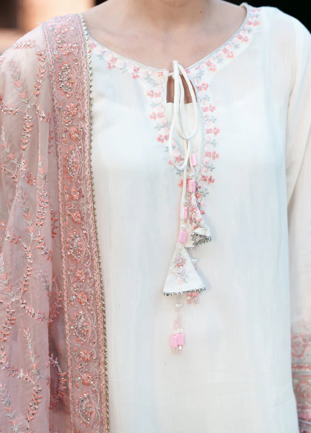 Zaria by Meeral Pret Embroidered Raw Silk 3 Piece Chently - Festive Collection