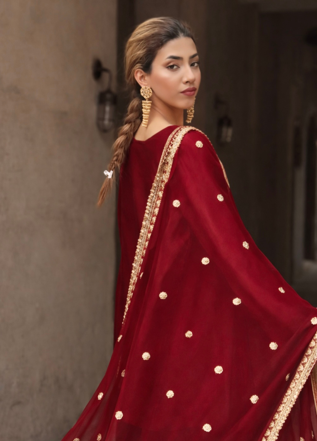 The Opulence by Girl Store RTW Solids Katan Silk 3 Piece Suit Cherie - Eid Collection