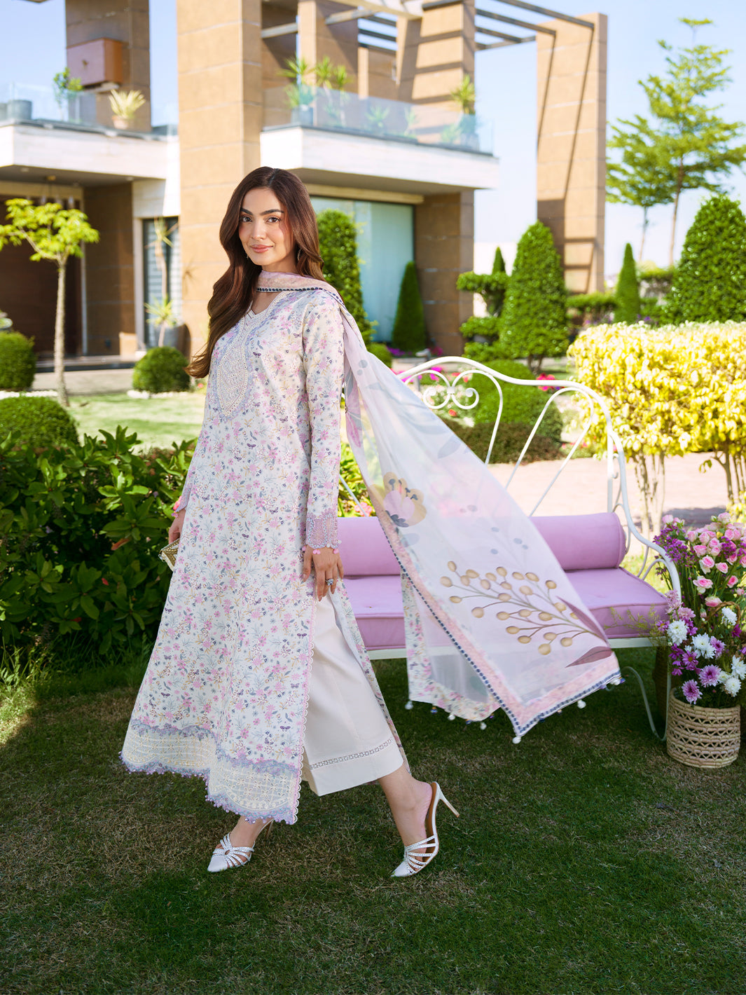 Sunset Muse by Izel Unstitched Embroidered Lawn 3 Piece Suit Ciel - Eid Collection