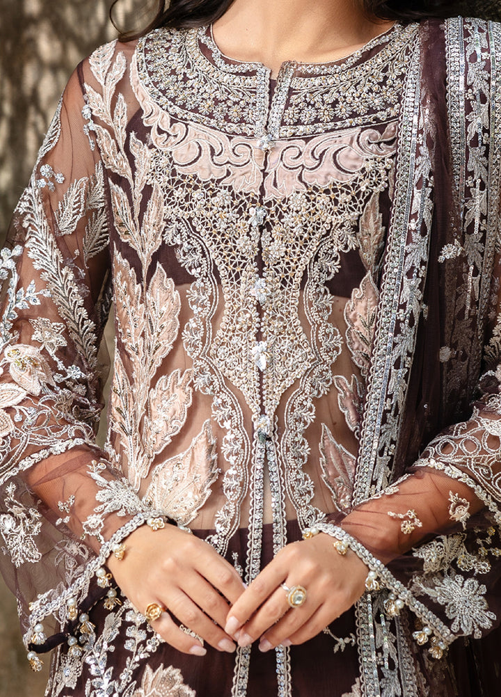 Lavie Haute by Esmel Unstitched Wedding Embroidered Net Suits 3 Piece EML25WU D-104 Cleora - Wedding Collection