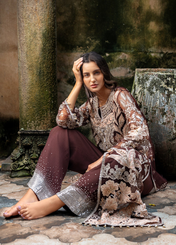 Lavie Haute by Esmel Unstitched Wedding Embroidered Net Suits 3 Piece EML25WU D-104 Cleora - Wedding Collection