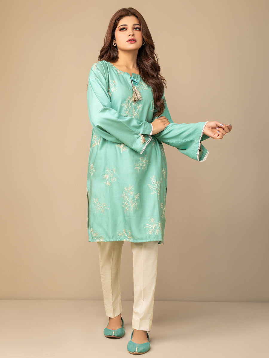 Salitex Women Printed Yarn Dyed 1 Piece Shirt CP-W22-E-003 - Winter Collection