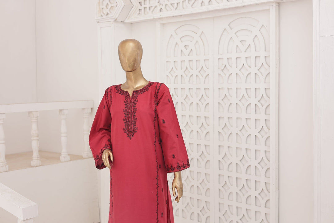 Nyra Essentials by Suntex Fabrics RTW Embroidered Lawn 2 Piece Suit CRIMSON Casual Collection