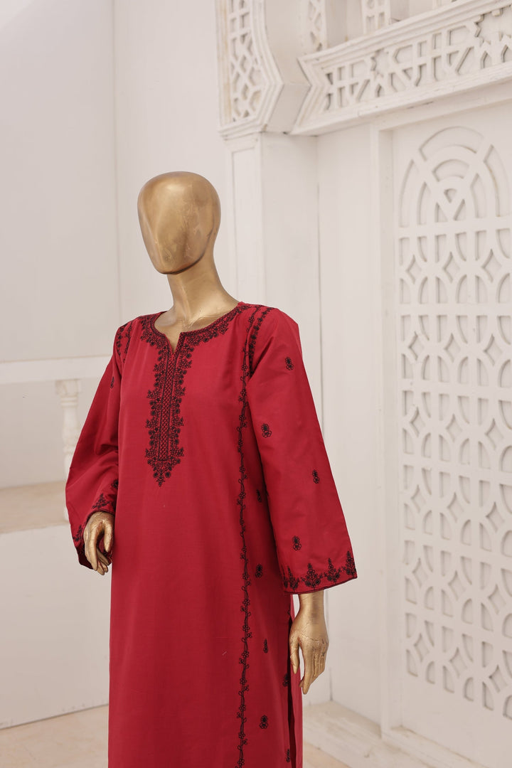 Nyra Essentials by Suntex Fabrics RTW Embroidered Lawn 2 Piece Suit CRIMSON Casual Collection