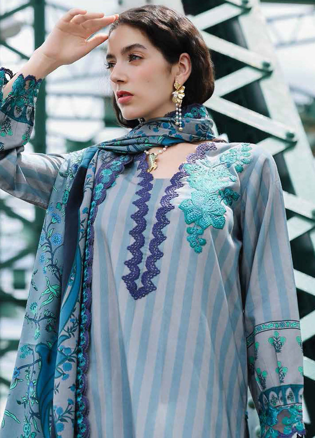 Charizma Embroidered Linen Suits Unstitched 3 Piece CRZ25EL CCW6-06 - Winter Collection