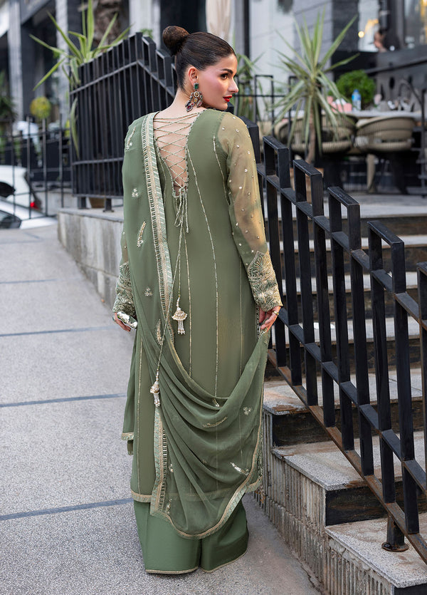 At First Glance by Sahane Pret Embroidered Chiffon 3 Piece Suit CT 25006 Mist - Festive Collection