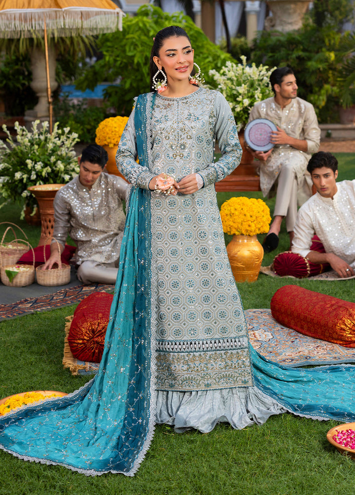 Haye Dil by Sahane Pret Embroidered Raw Silk 3 Piece Suit CT 29003 Glow of Eternity - Festive Collection