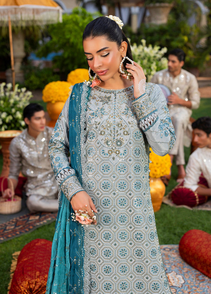 Haye Dil by Sahane Pret Embroidered Raw Silk 3 Piece Suit CT 29003 Glow of Eternity - Festive Collection