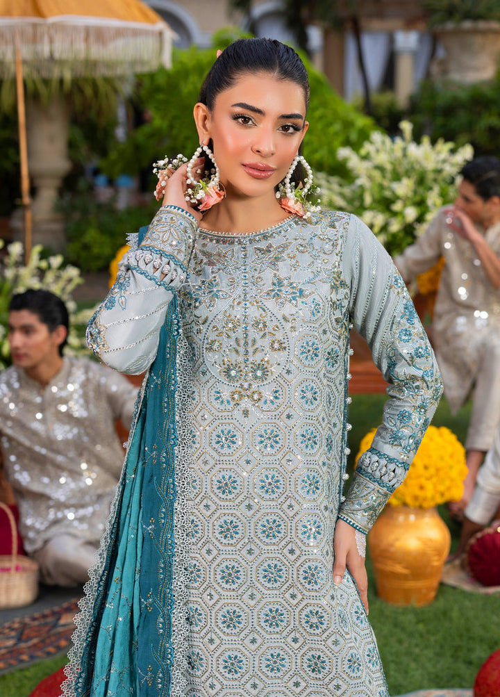 Haye Dil by Sahane Pret Embroidered Raw Silk 3 Piece Suit CT 29003 Glow of Eternity - Festive Collection
