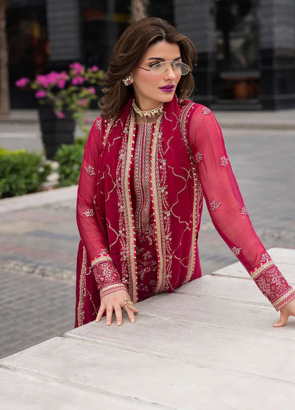 Sahane Ready To Wear Chiffon 3 Piece Suit Ct 25003 Dousee Pret - Formals Collection