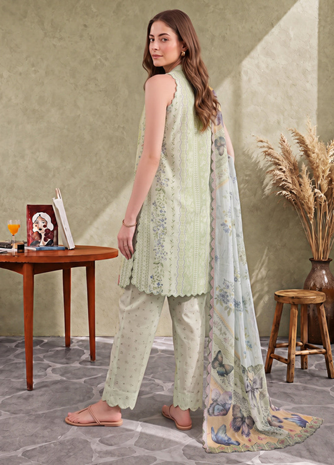 Asifa and Nabeel Unstitched Printed Cambric 3 Piece Suit Ayzal CU26-02 - Casual Collection