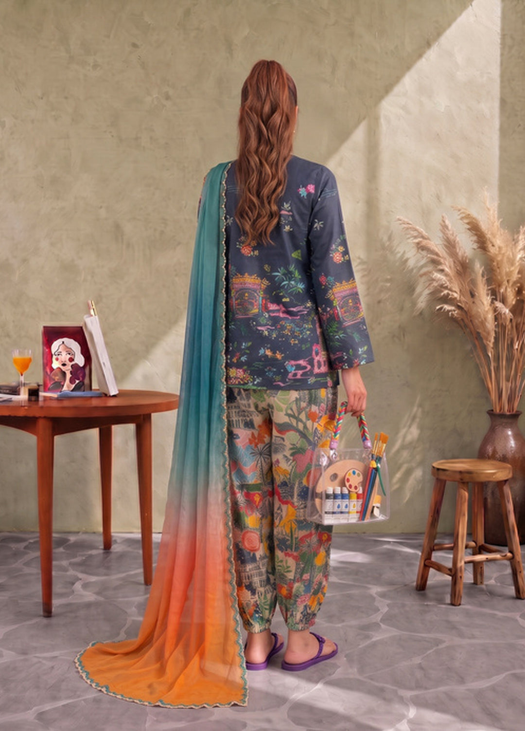 Asifa and Nabeel Unstitched Printed Cambric 3 Piece Suit Kiana CU26-03 - Casual Collection