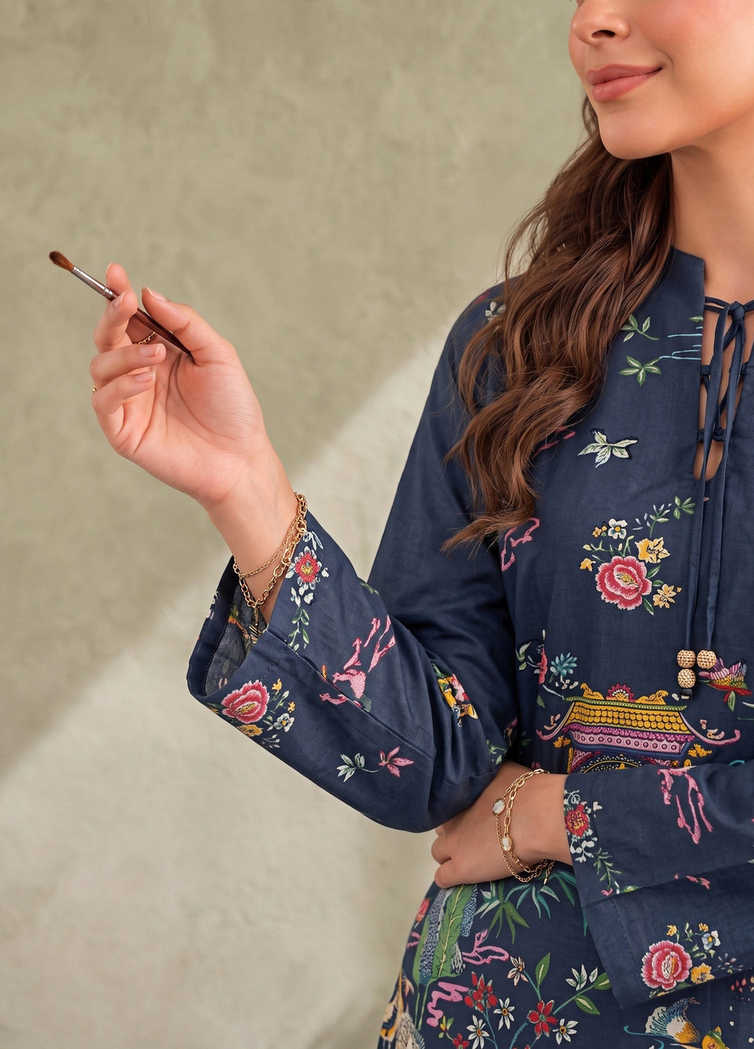 Asifa and Nabeel Unstitched Printed Cambric 3 Piece Suit Kiana CU26-03 - Casual Collection