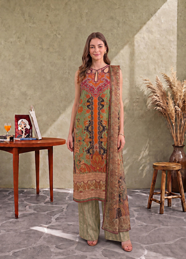 Asifa and Nabeel Unstitched Printed Cambric 3 Piece Suit kaya CU26-05 - Casual Collection