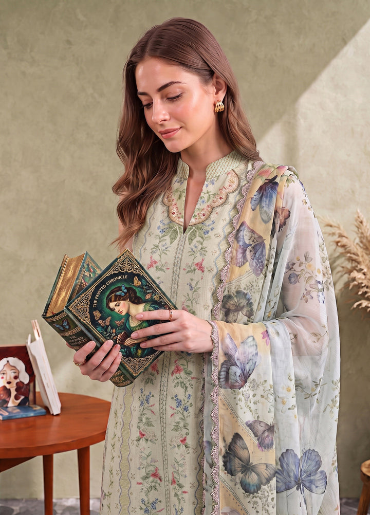 Asifa and Nabeel Unstitched Printed Cambric 3 Piece Suit Ayzal CU26-02 - Casual Collection