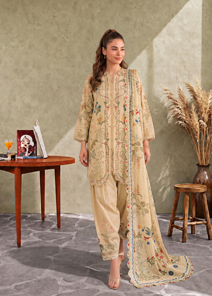 Asifa and Nabeel Unstitched Printed Cambric 3 Piece Suit Seham CU26-07 - Casual Collection