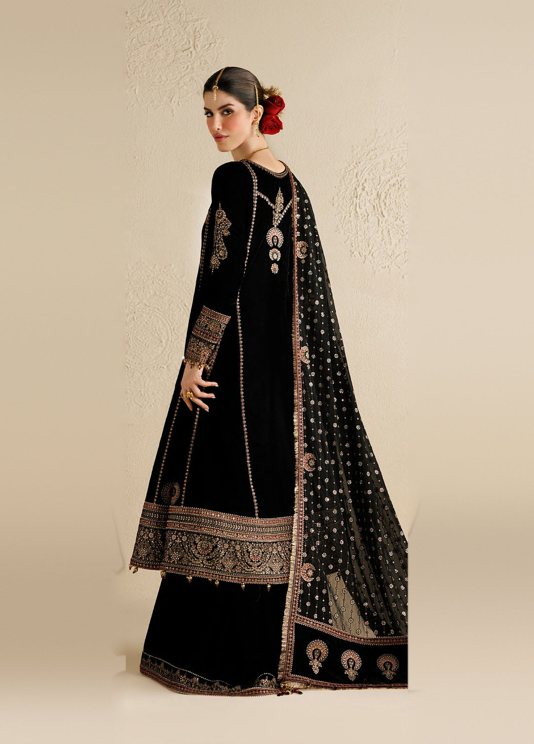 Chandni by Jazmin Unstitched Embroidered Velvet 3 Piece Suit JZ26UVC MEHARBANO CVF-26-D01 - Wedding Collection