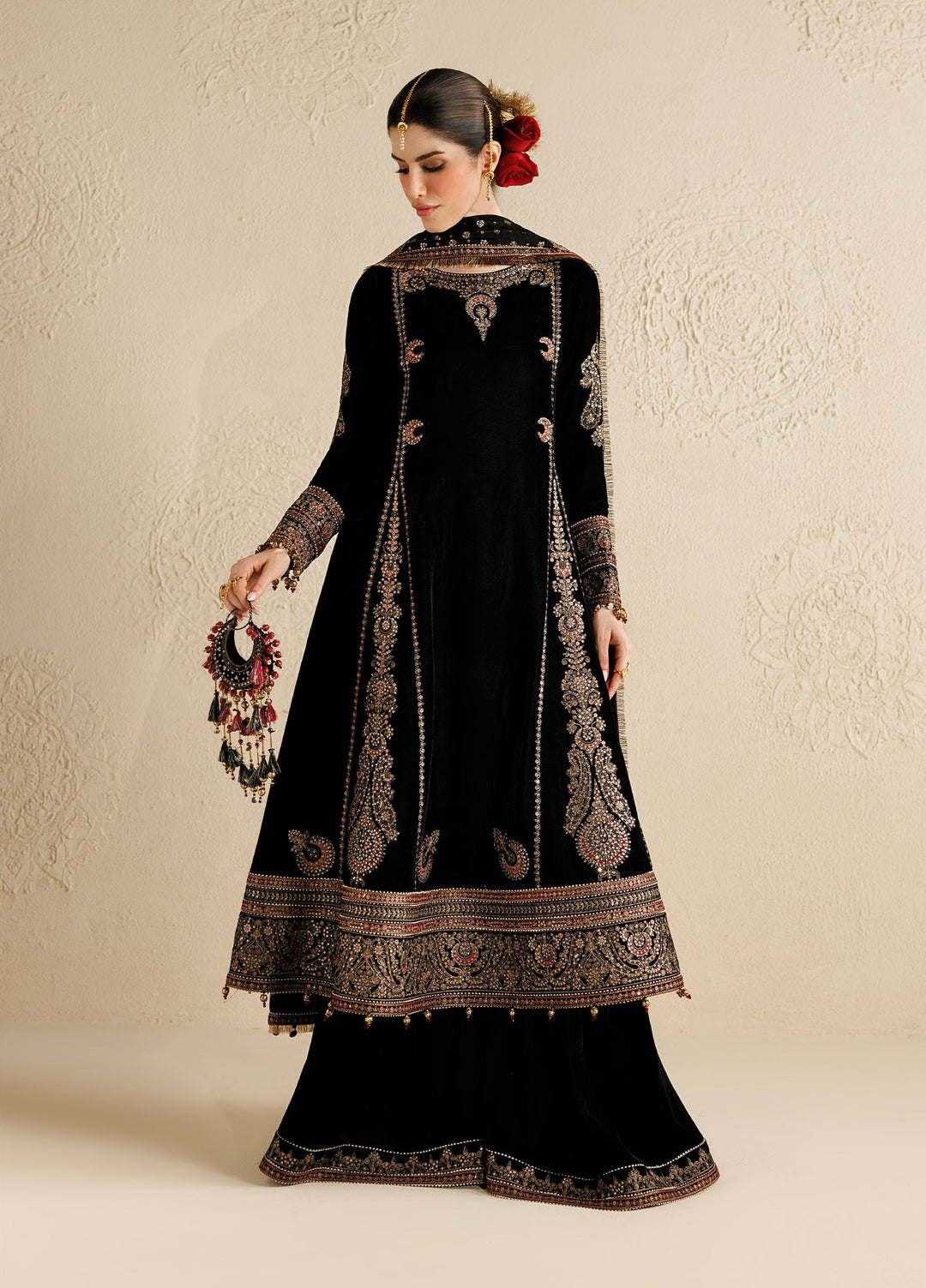 Chandni by Jazmin Unstitched Embroidered Velvet 3 Piece Suit JZ26UVC MEHARBANO CVF-26-D01 - Wedding Collection