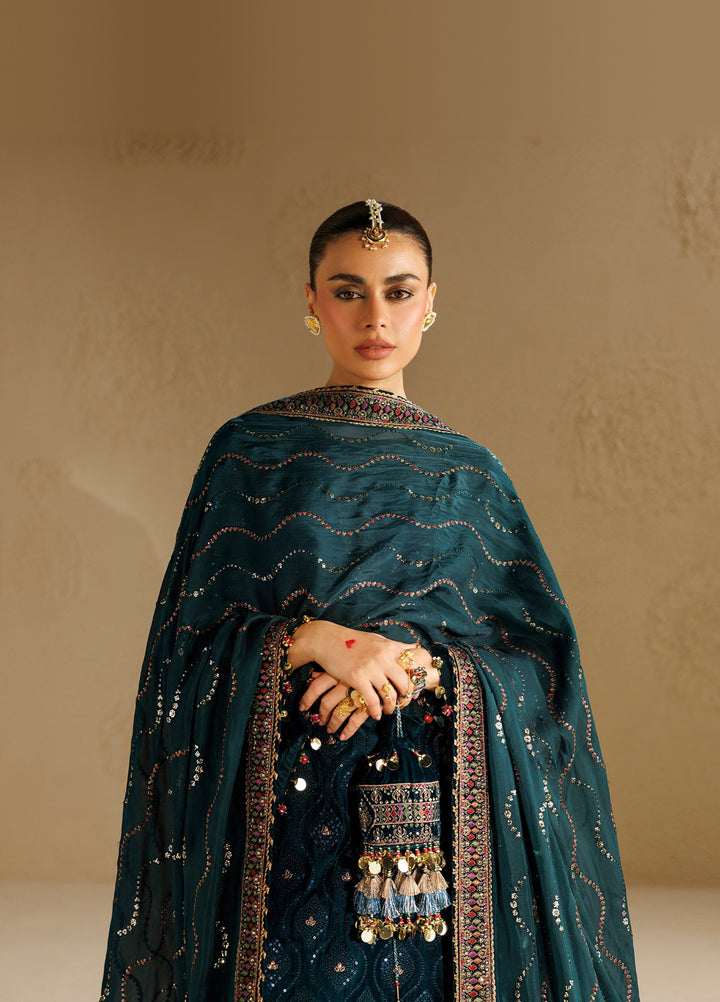 Chandni by Jazmin Unstitched Embroidered Velvet 3 Piece Suit JZ26UVC SHAB-E-NEEL CVF-26-D02 - Wedding Collection
