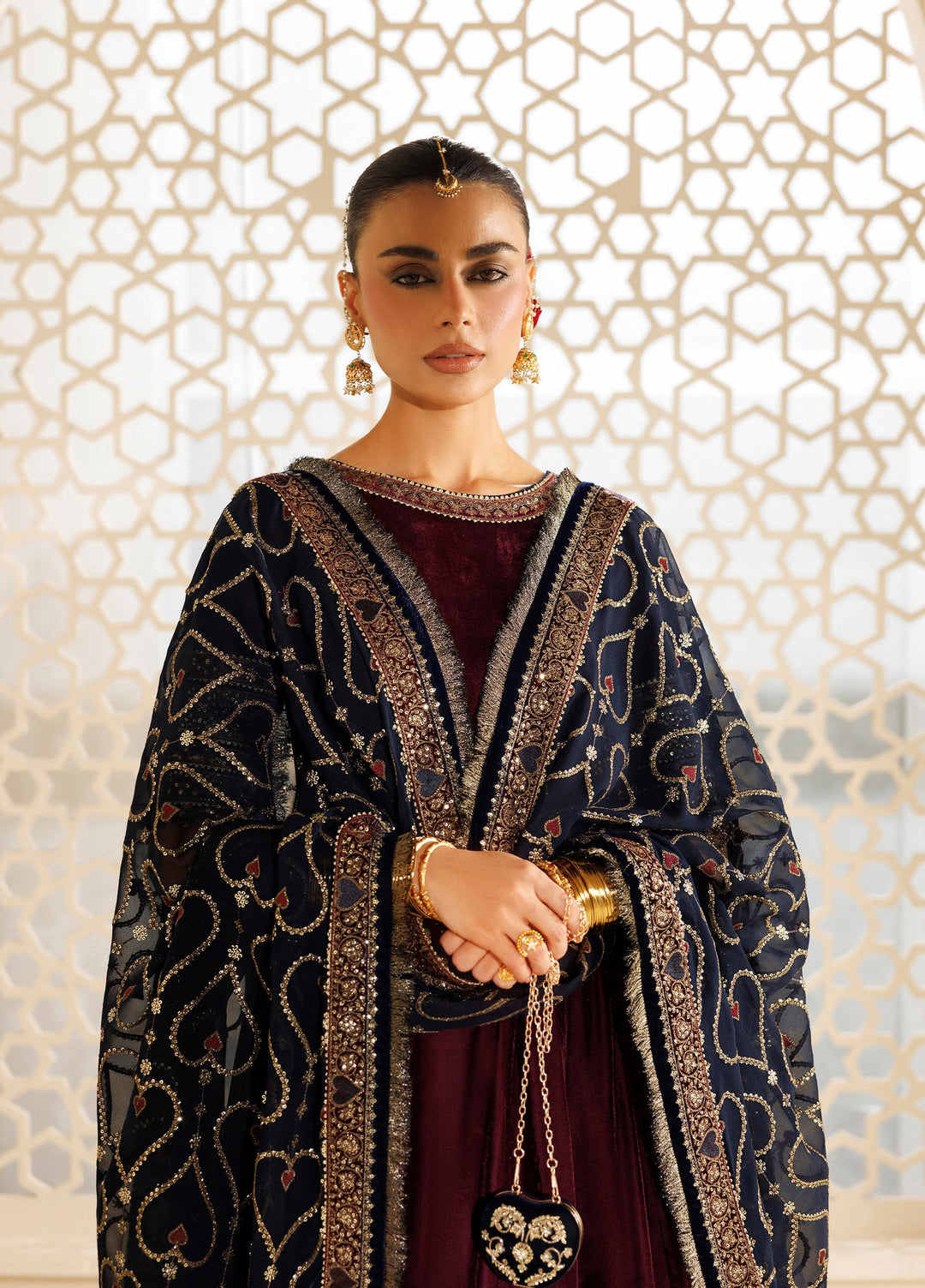 Chandni by Jazmin Unstitched Embroidered Velvet 3 Piece Suit JZ26UVC ZARYAВ CVF-26-D04 - Wedding Collection