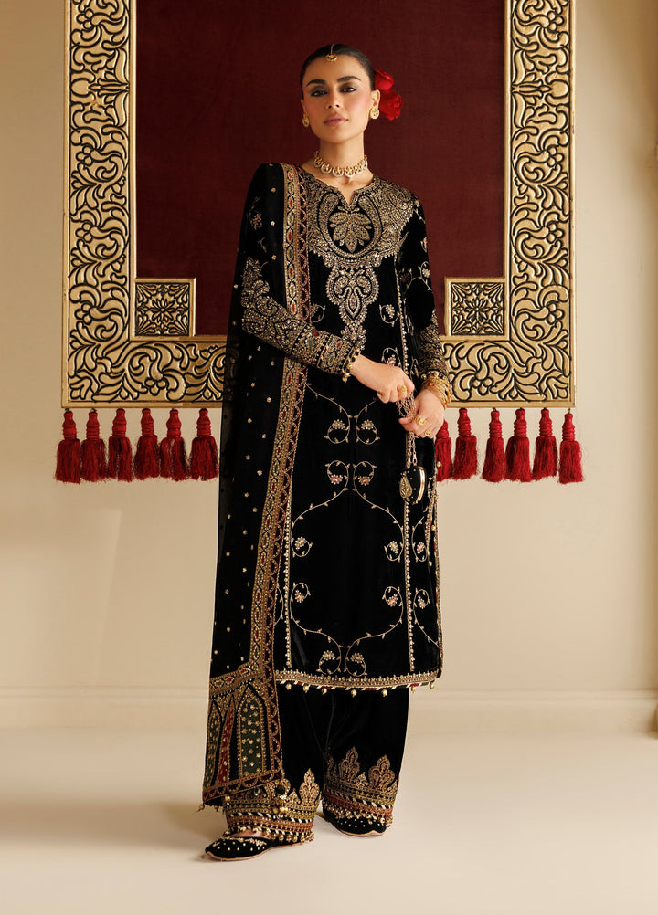 Chandni by Jazmin Unstitched Embroidered Velvet 3 Piece Suit JZ26UVC ZEENAT CVF-26-D05 - Wedding Collection