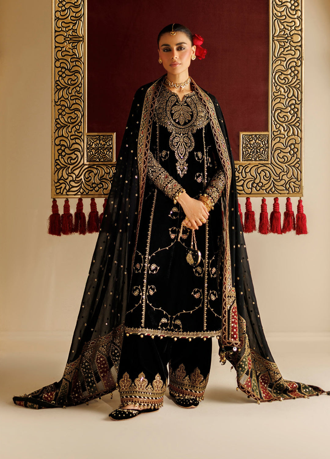 Chandni by Jazmin Unstitched Embroidered Velvet 3 Piece Suit JZ26UVC ZEENAT CVF-26-D05 - Wedding Collection