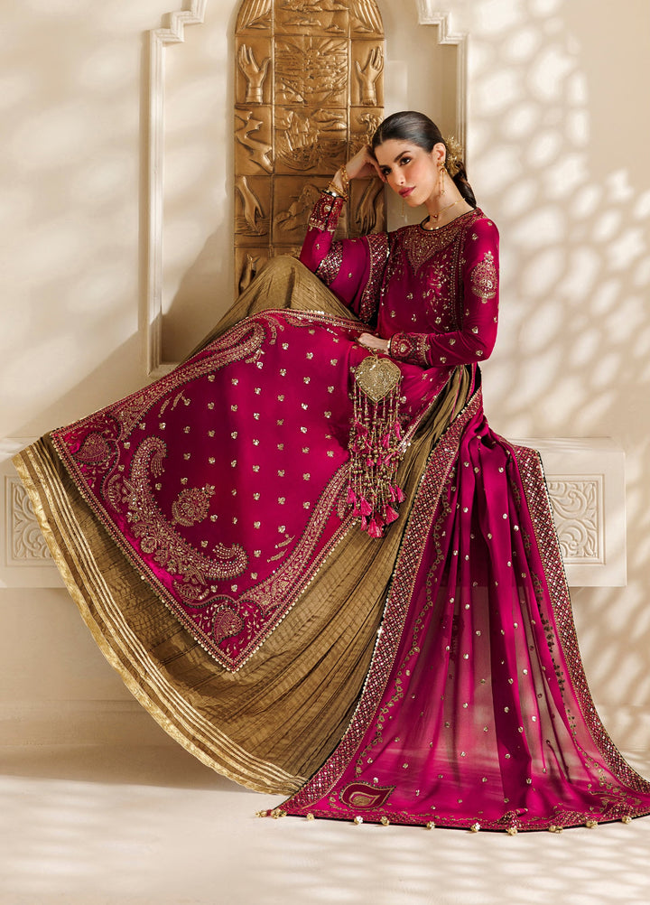 Chandni by Jazmin Unstitched Embroidered Velvet 3 Piece Suit JZ26UVC ZAR-E-GULAB CVF-26-D06 - Wedding Collection