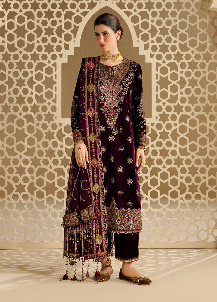 Chandni by Jazmin Unstitched Embroidered Velvet 3 Piece Suit JZ26UVC NAYAAВ CVF-26-D08 - Wedding Collection