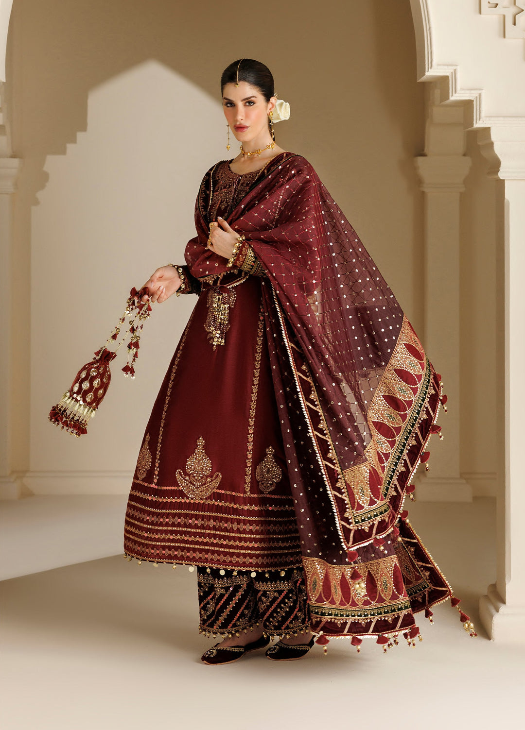 Chandni by Jazmin Unstitched Embroidered Velvet 3 Piece Suit JZ26UVC RUKHSAAR CVF-26-D10 - Wedding Collection