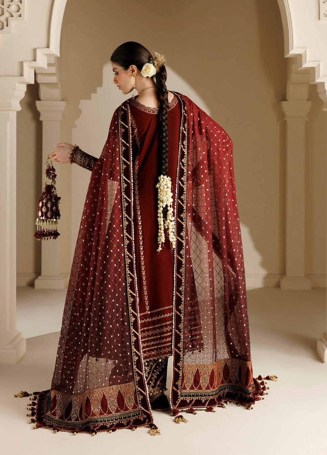 Chandni by Jazmin Unstitched Embroidered Velvet 3 Piece Suit JZ26UVC RUKHSAAR CVF-26-D10 - Wedding Collection