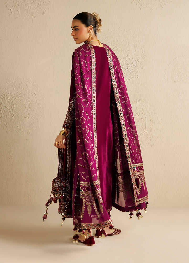 Chandni by Jazmin Unstitched Embroidered Velvet 3 Piece Suit JZ26UVC ZAIB CVF-26-D12 - Wedding Collection