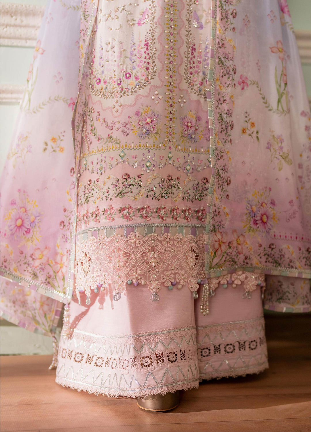 Luxe by Qalamkar Unstitched Embroidered Charmeuse Silk 3 Piece Suit QLK26UL Calista QSL-02 - Festive Collection