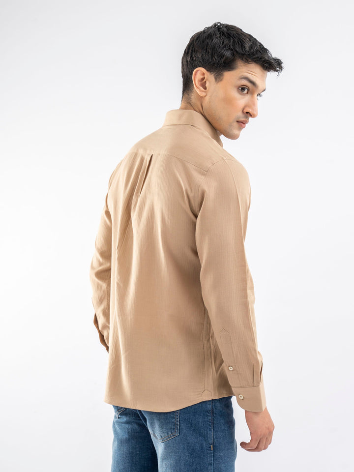 Brumano Ready To Wear Shirts Men 1 Piece Cotton Camel Brown Light Weight Button Down Shirt 0-31-025-4239 - Summer Collection