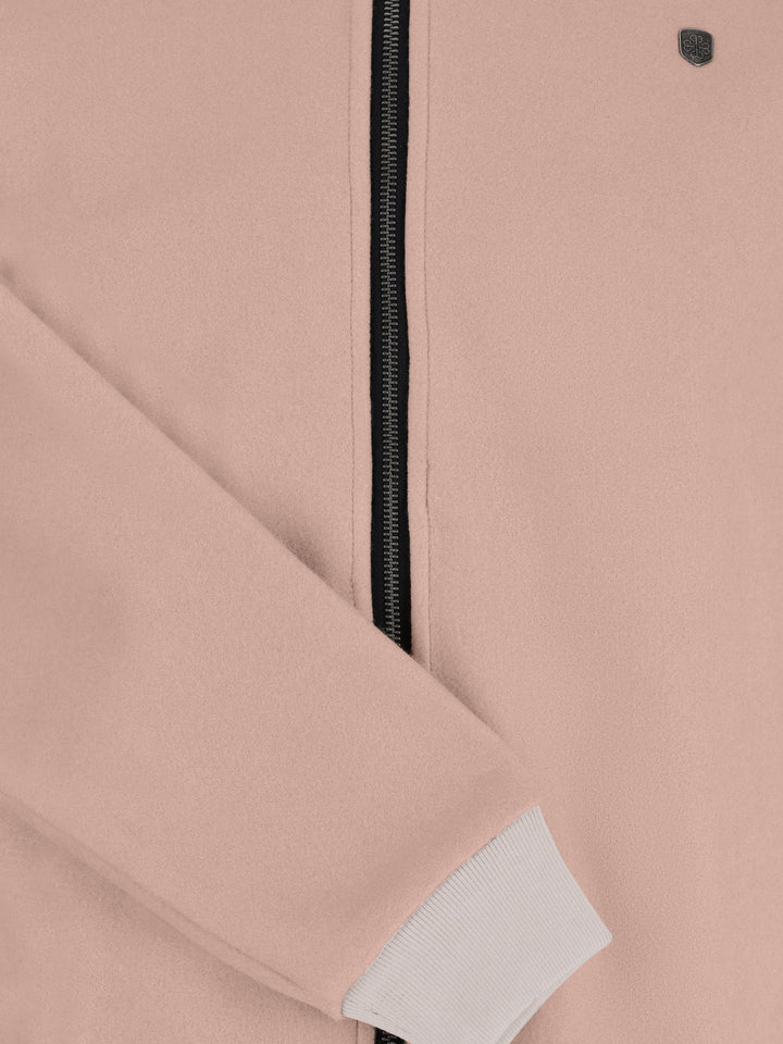 Brumano Pret Solids Polyester 1 Piece Camel Brown Wool Bomber Jacket - Limited Edition