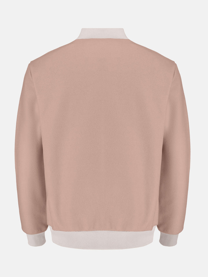 Brumano Pret Solids Polyester 1 Piece Camel Brown Wool Bomber Jacket - Limited Edition